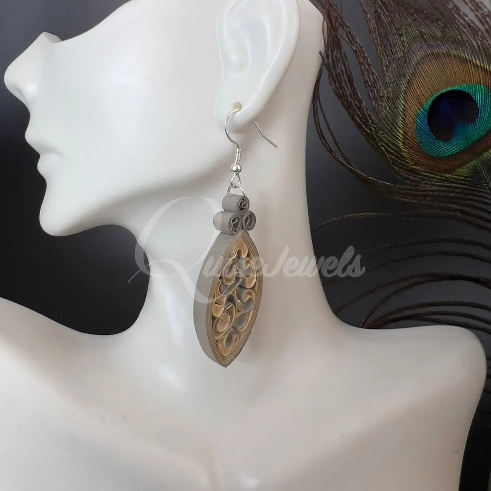 Dual Small Marquee Quilling Earrings