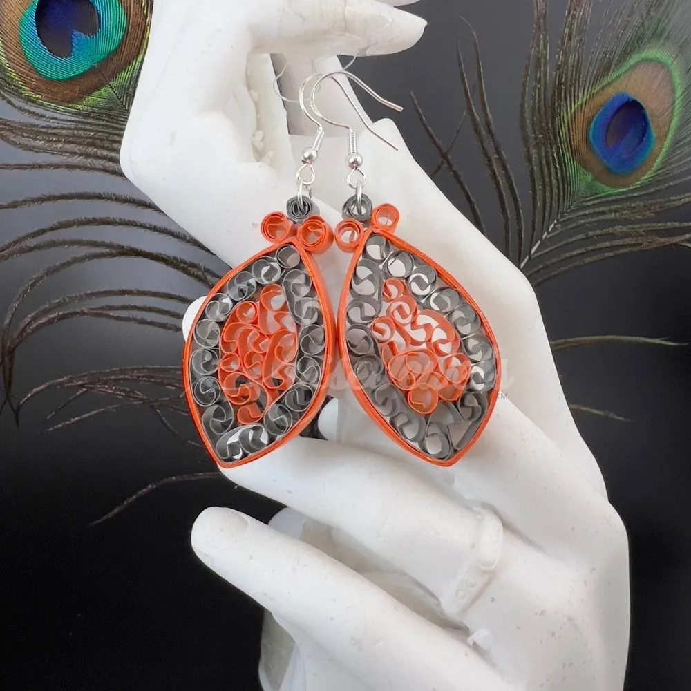 Dual Small Marquee Quilling Earrings