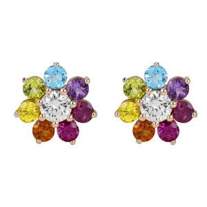Earrings - Diamond, Ruby, Rubellite, Citrine, Yellow Sapphire, Peridot, Blue Topaz And Amethyst