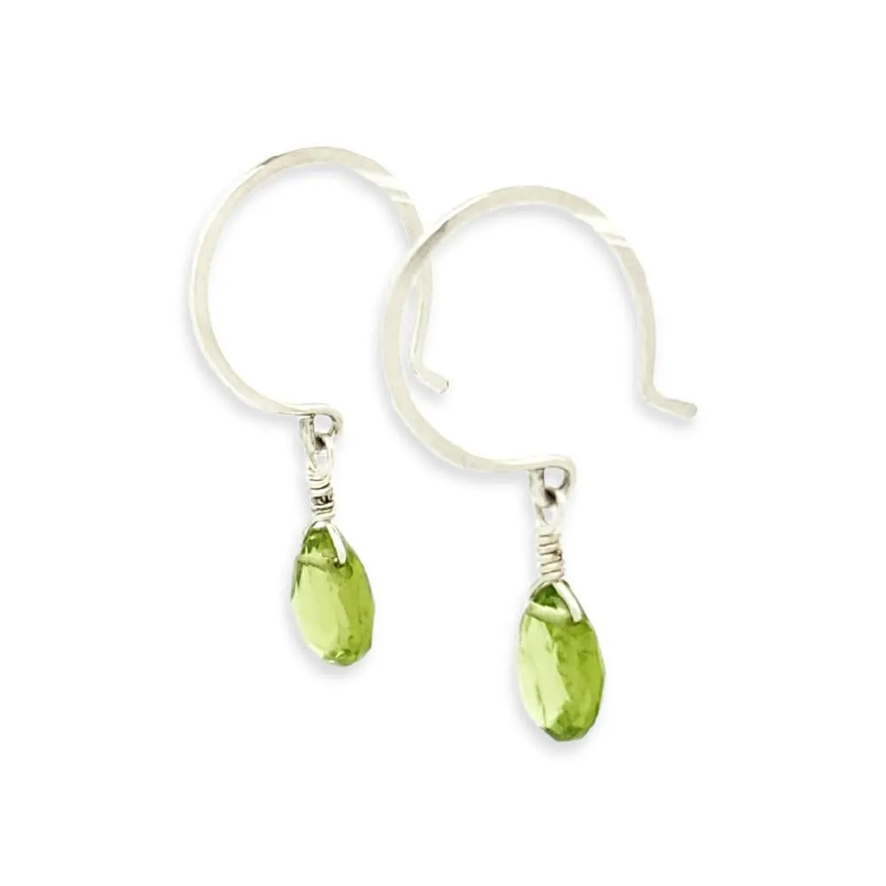 Earrings - Orchard Green Peridot Gemstone Drops Sterling by Foamy Wader