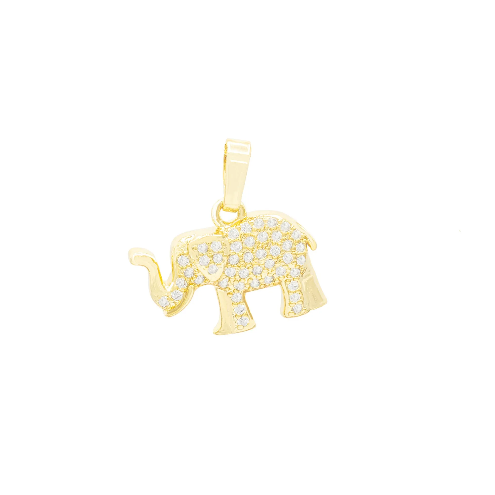 Elephant CZ Pendant 14K Anklet Bracelet Gold Filled Cubic Zirconia Charm Rope Foot Set 10" WomenJewelry
