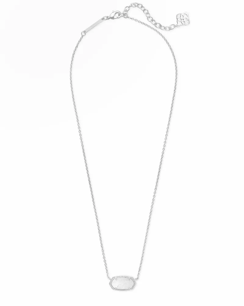 Elisa Rhodium - White Opal Necklace