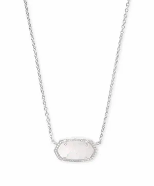 Elisa Rhodium - White Opal Necklace