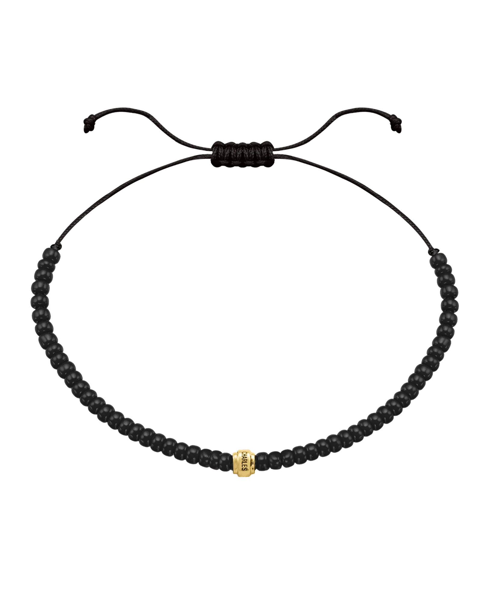 Engravable Beads String of Love with Birthstones - 14K Yellow Gold