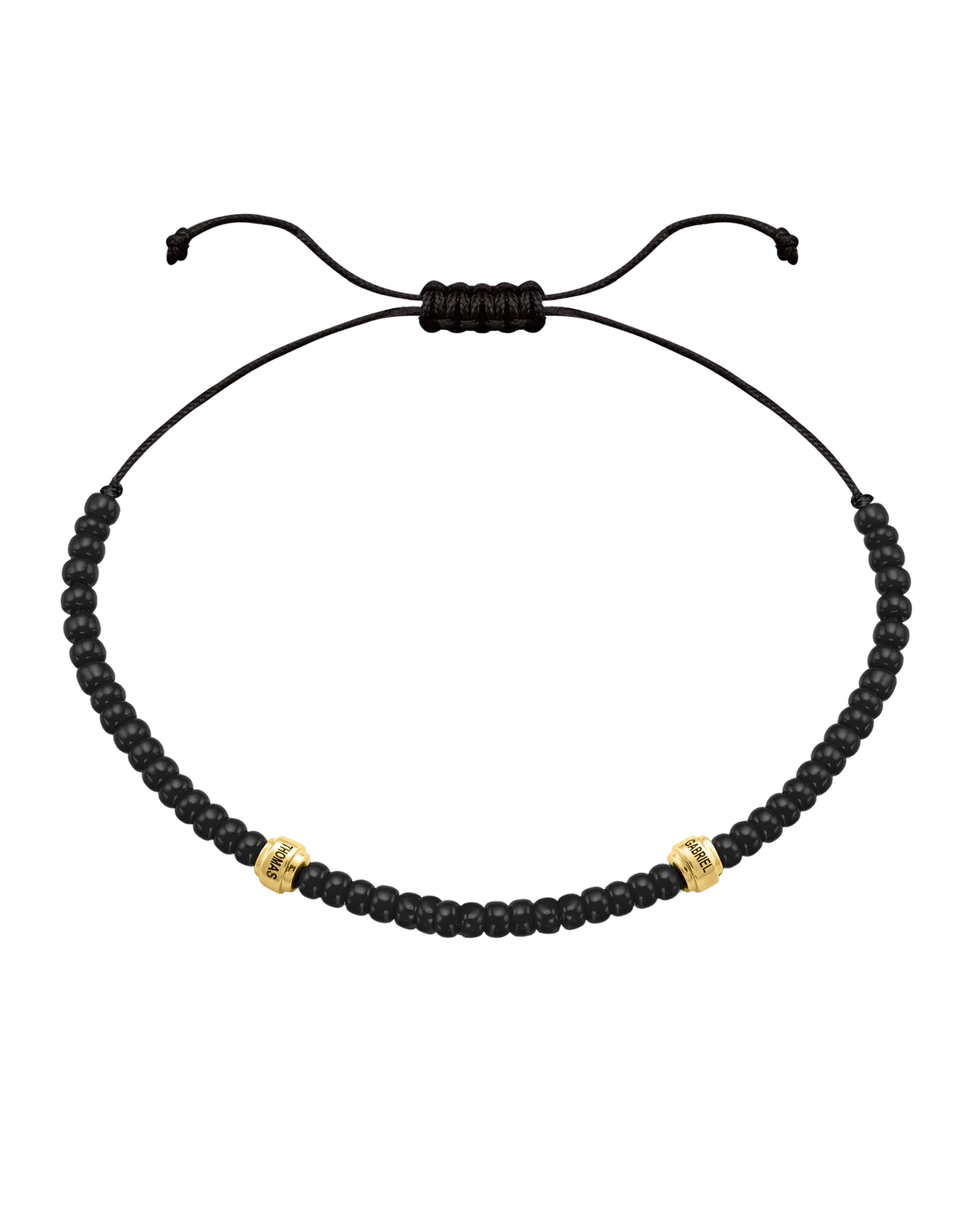 Engravable Beads String of Love with Birthstones - 14K Yellow Gold