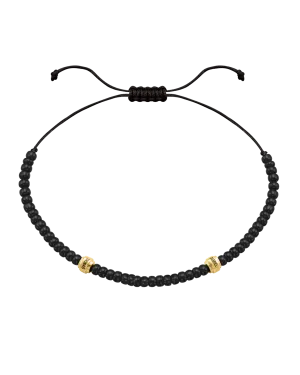 Engravable Beads String of Love with Birthstones - 14K Yellow Gold