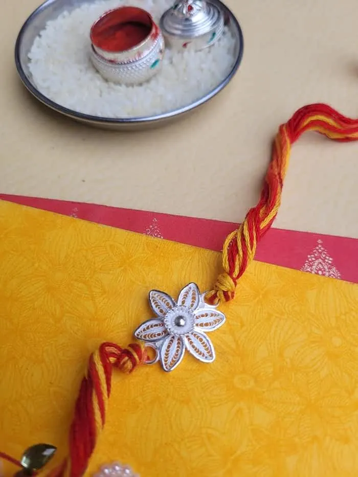Eternal Bond - Silver Rakhi and Lumba Set