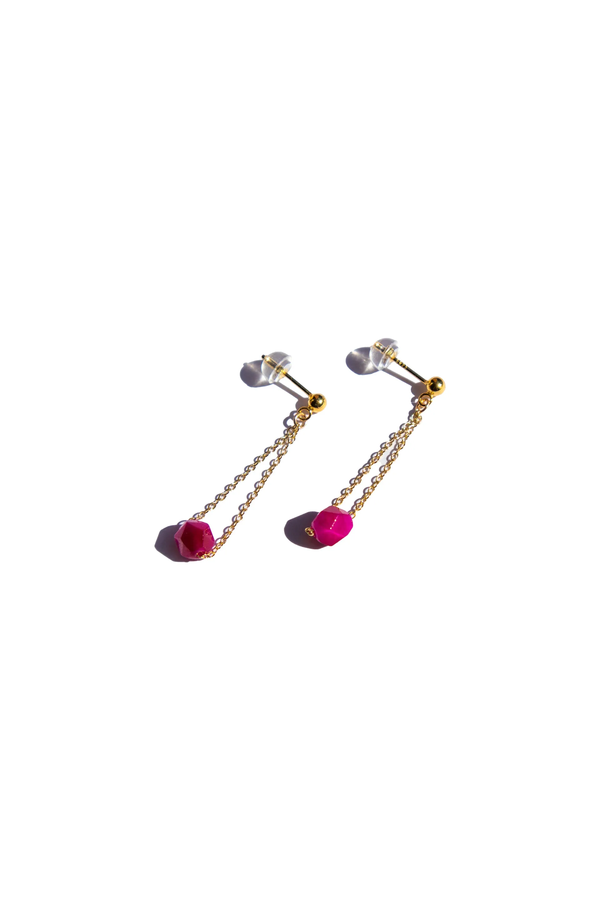 Evelynn — Pink quartzite drop earrings