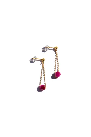 Evelynn — Pink quartzite drop earrings