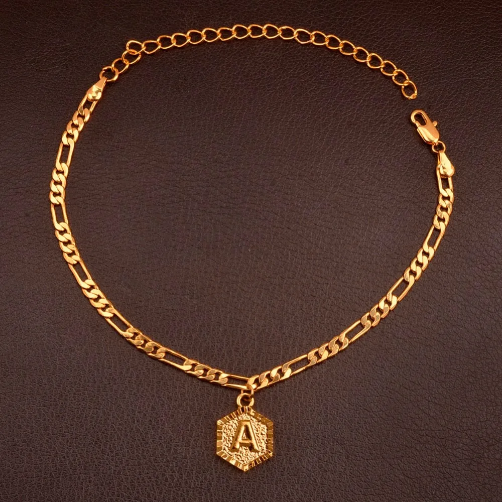 Extender Chain / A-Z Initial Letter Anklet for Women