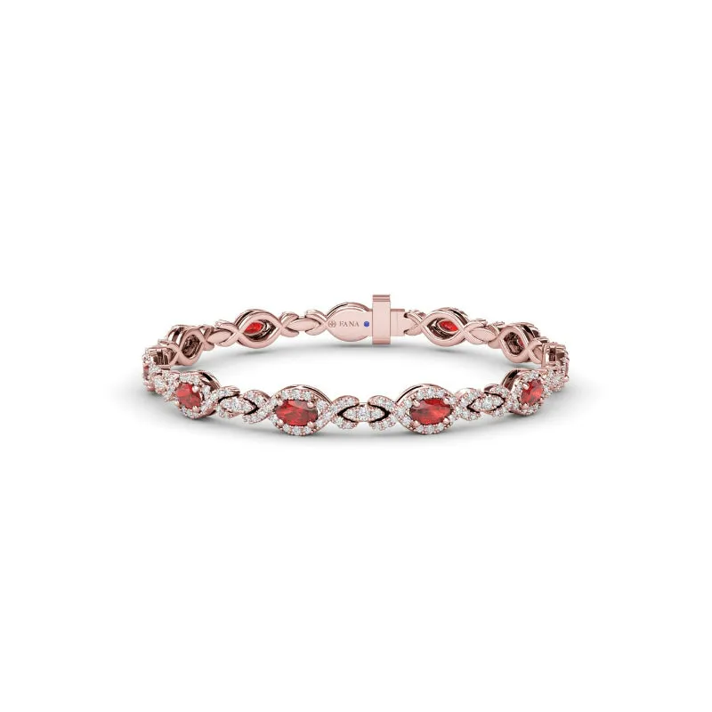 Fana Love Knot Ruby and Diamond Bracelet