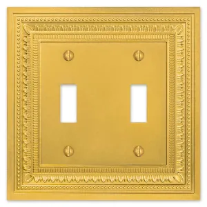 Filigree Border Satin Gold Cast - 2 Toggle Wallplate