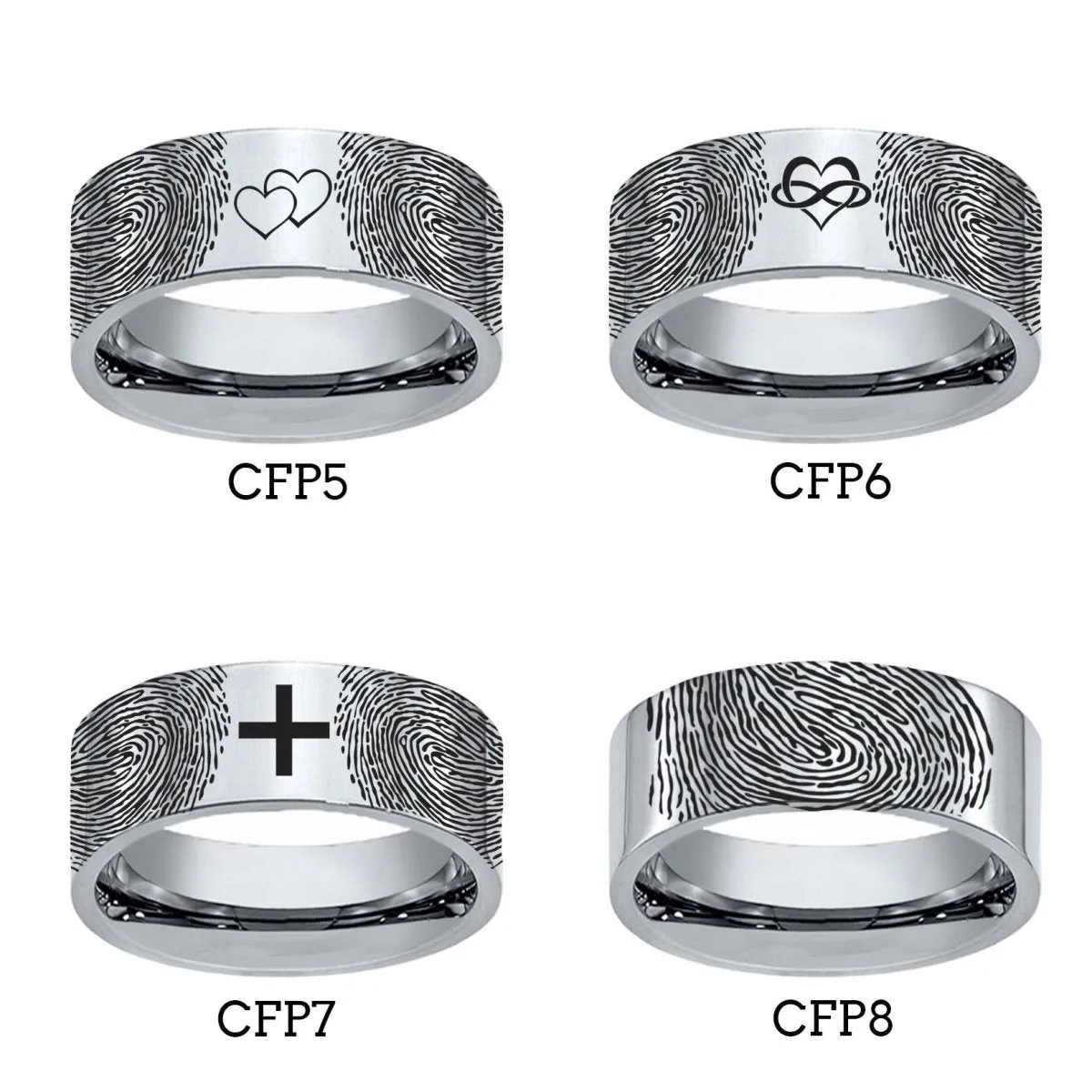 Fingerprint Ring | Mens Wedding Band, Couple Wedding Ring, Memorial Ring