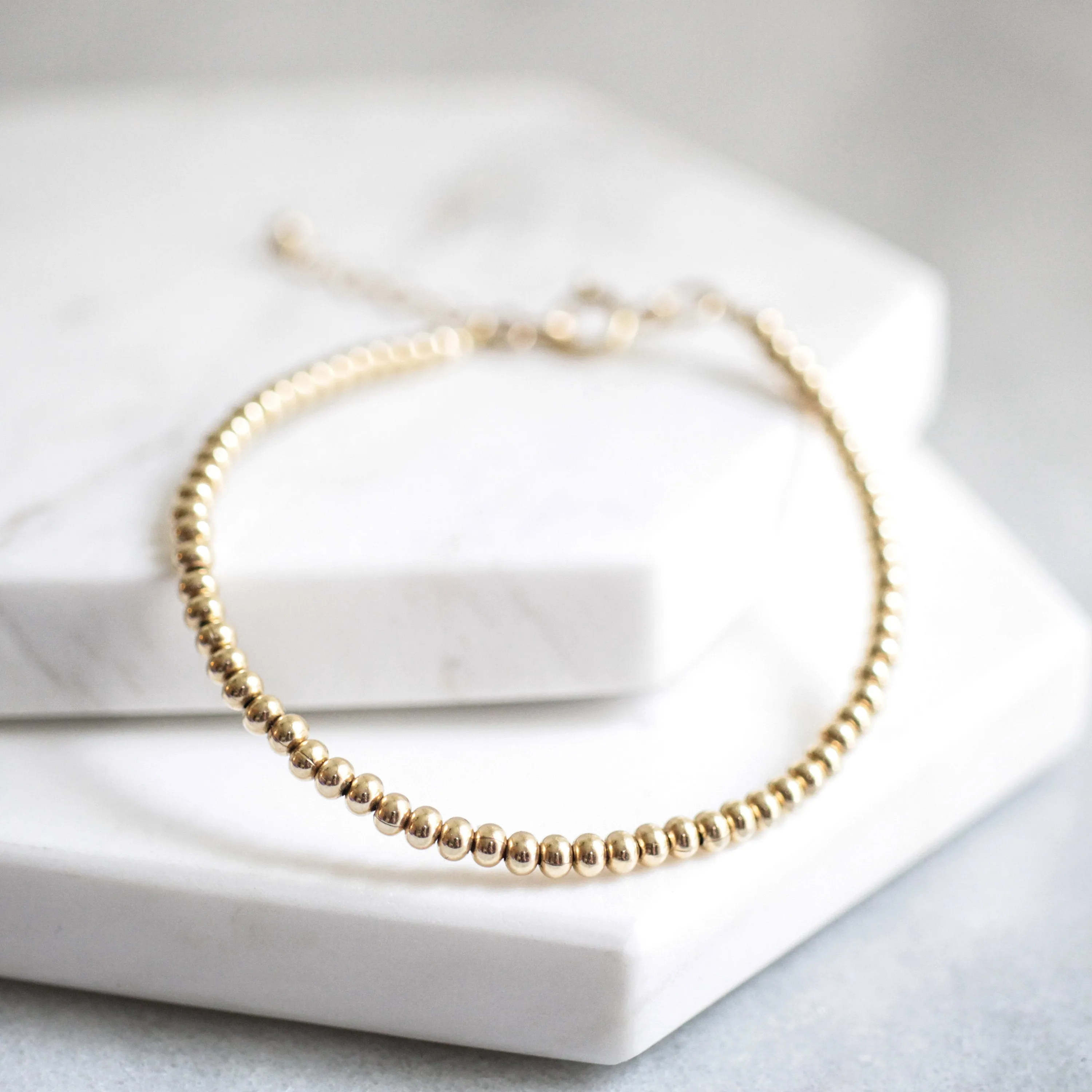 Gold Bead Minimalist Bracelet