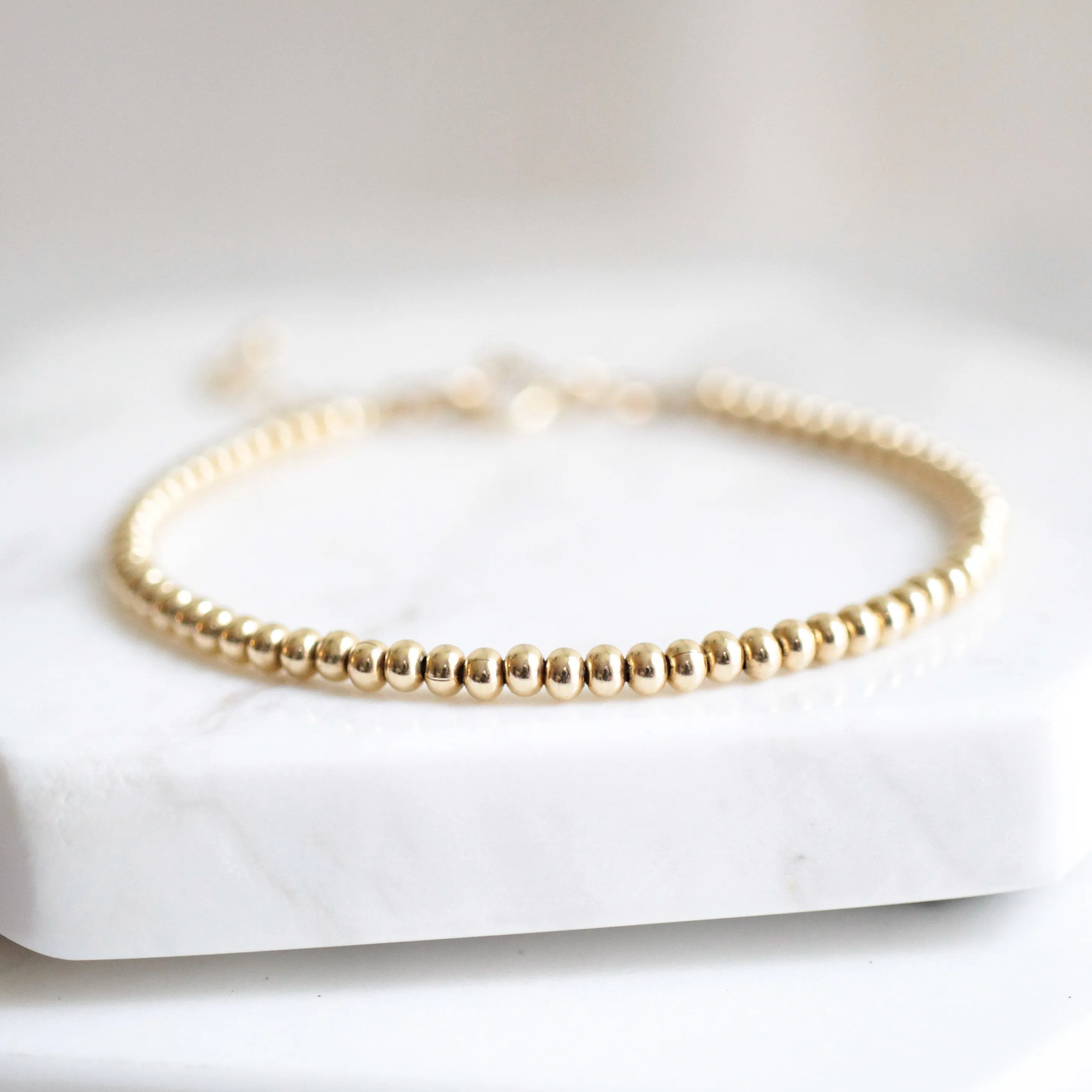 Gold Bead Minimalist Bracelet