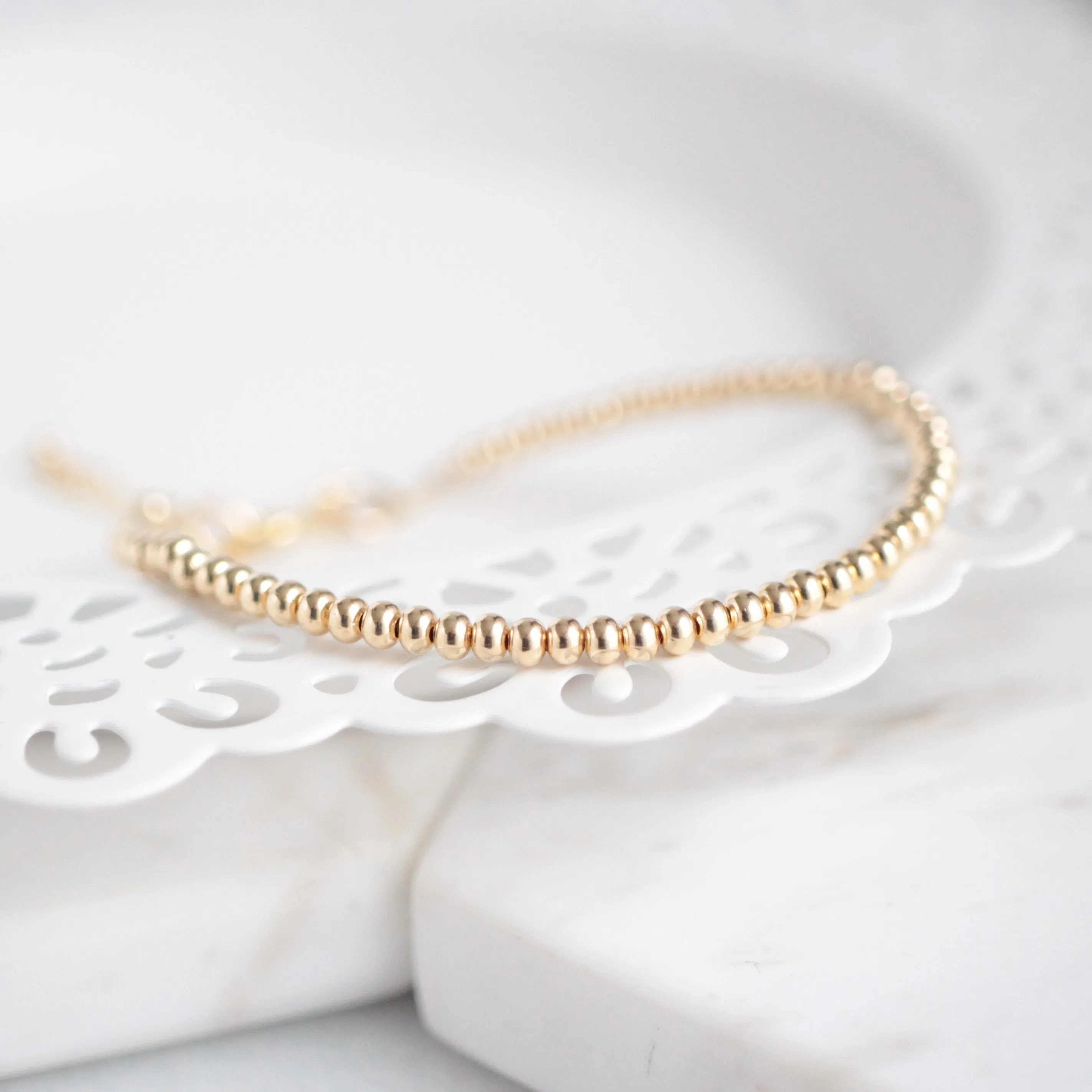 Gold Bead Minimalist Bracelet