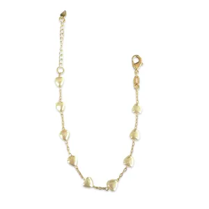 Gold Filled Pearl Heart Bracelet