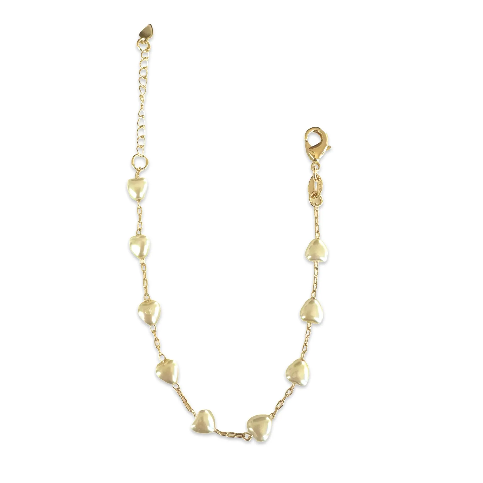 Gold Filled Pearl Heart Bracelet