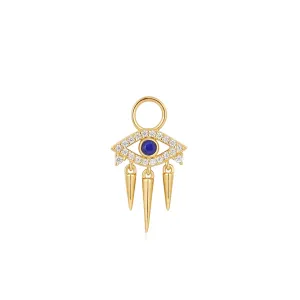 Gold Plated Lapis Lazuli Evil Eye Earring Charm by Ania Haie