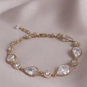 Gold Teardrop Crystal Bracelet