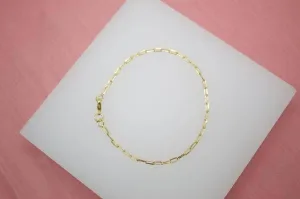 Gold Tiny Paperclip Link Bracelet
