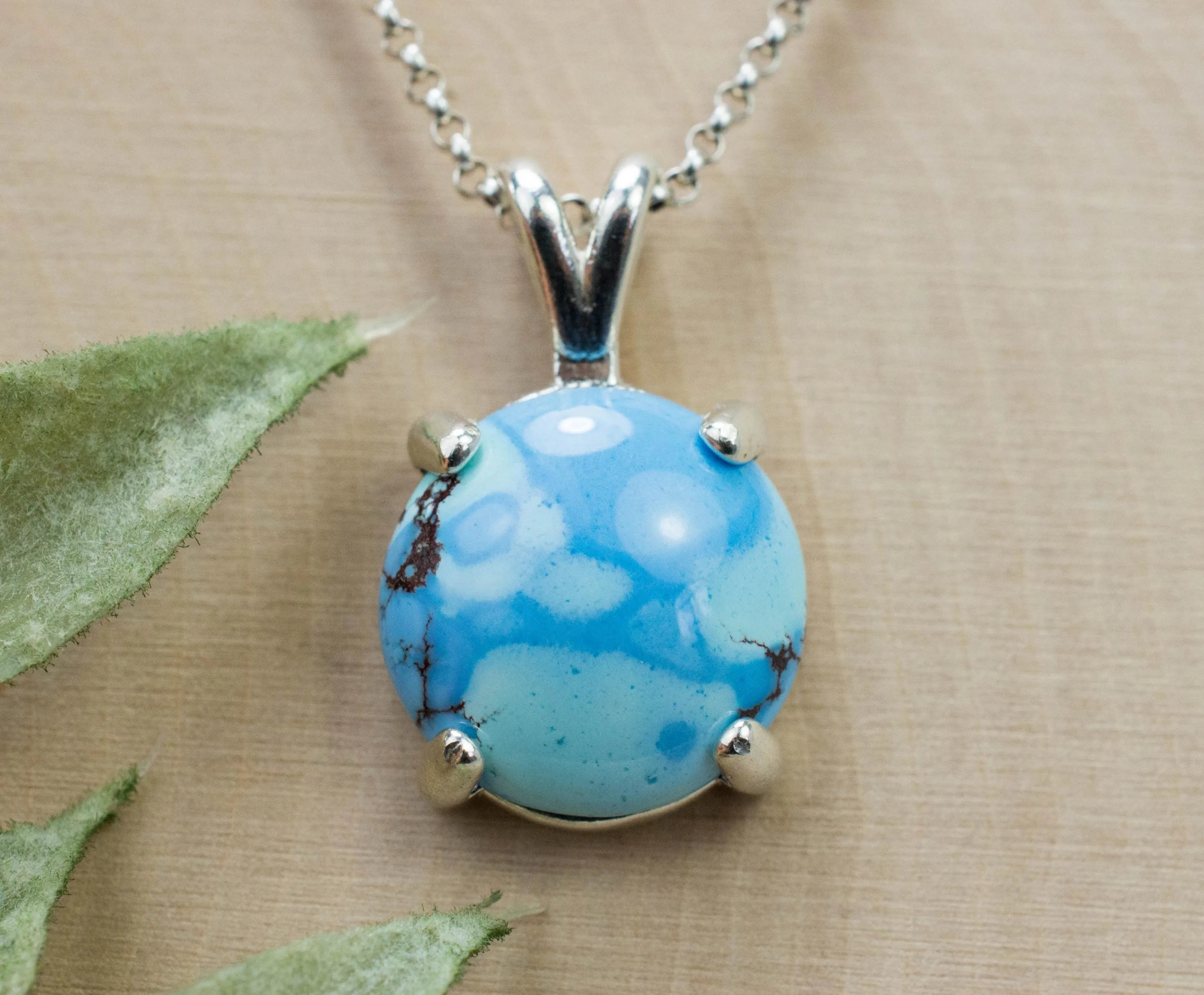 Golden Hills Turquoise Pendant, Natural Untreated Kazakhstan Turquoise; 6.640cts