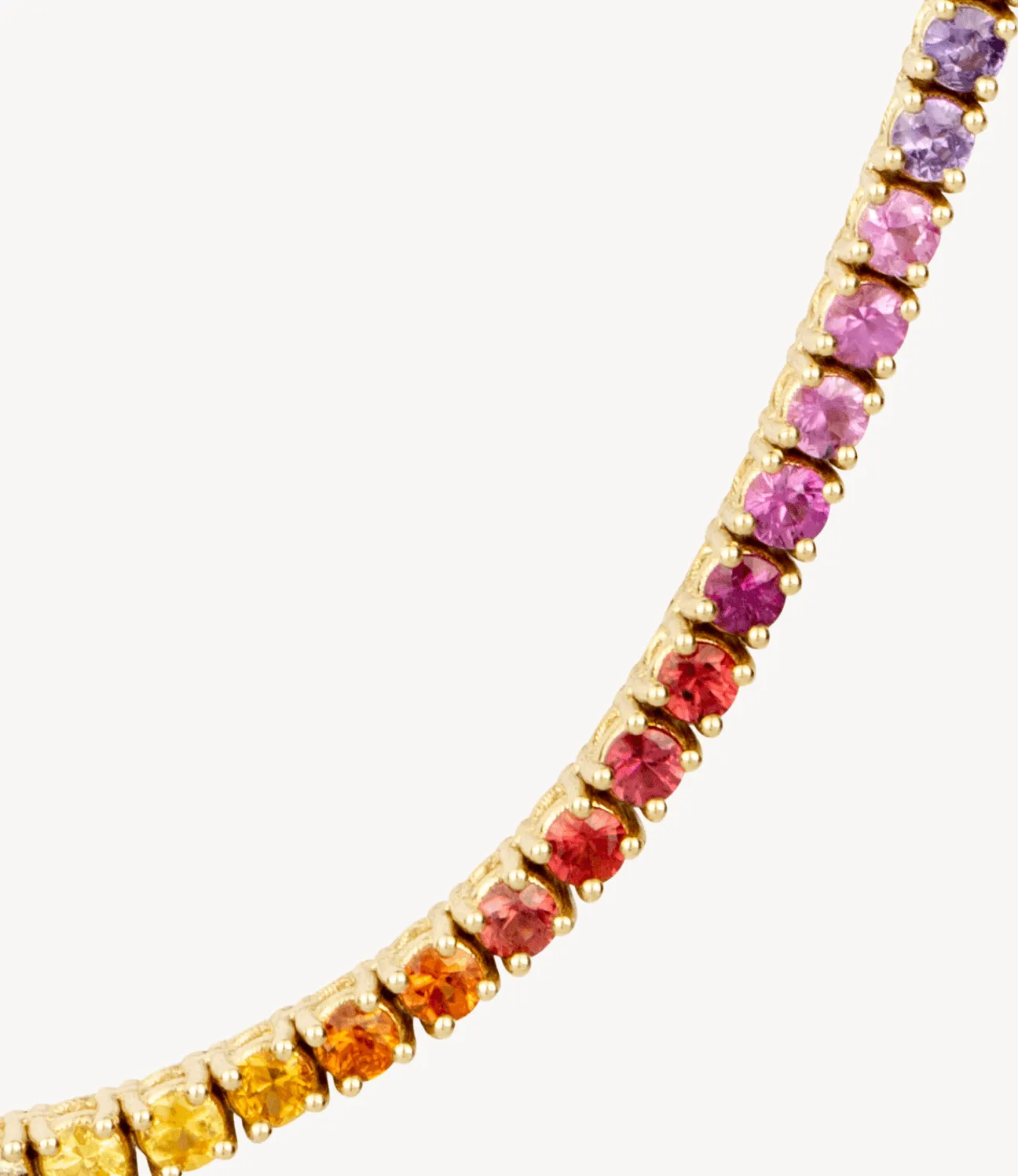 Graduated Rainbow Sapphire Tennis Necklace