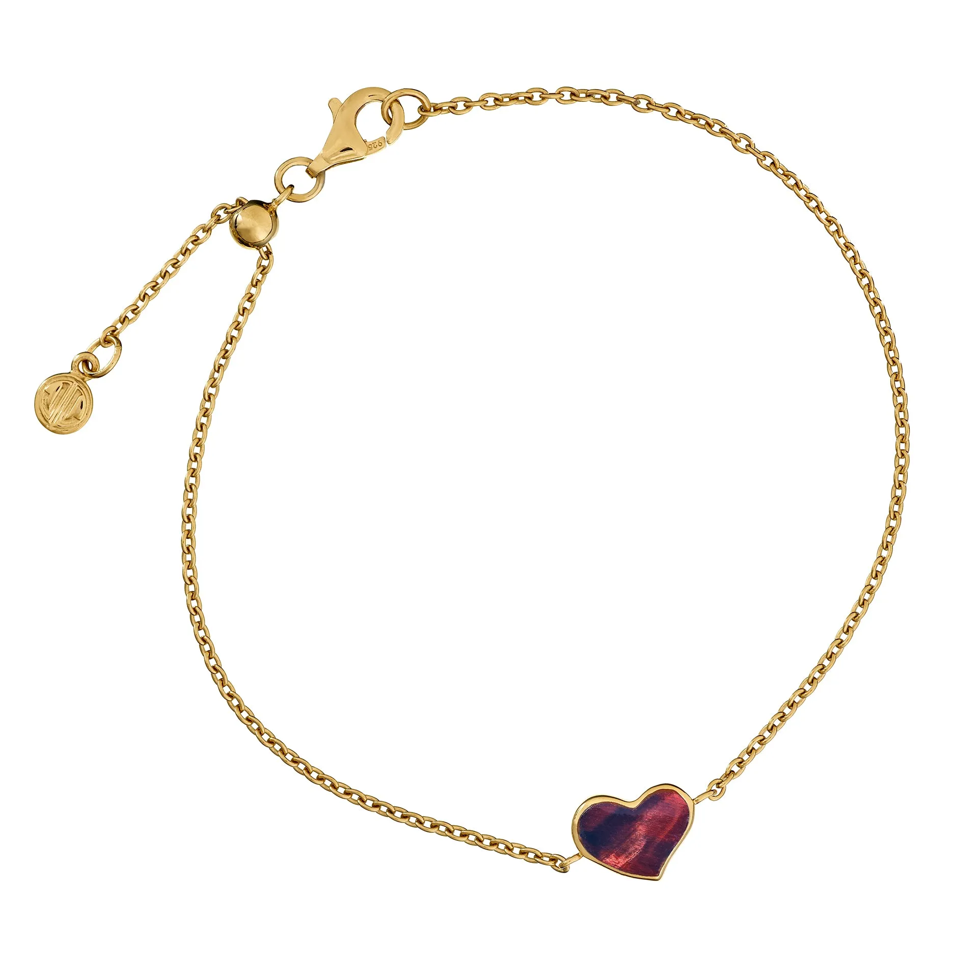 Heart Sterling Bracelet  withGold Vermeil