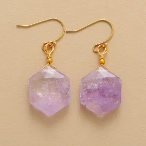 Hexa Soft Purple Amethyst Drop Earrings