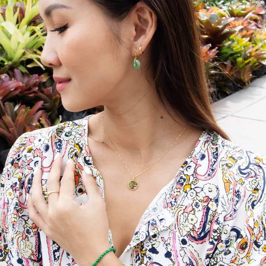 Jade & Diamond 18k Gold Hook Earrings