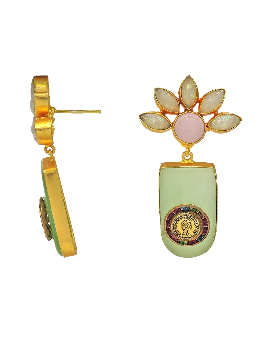 Jade Flower Earrings