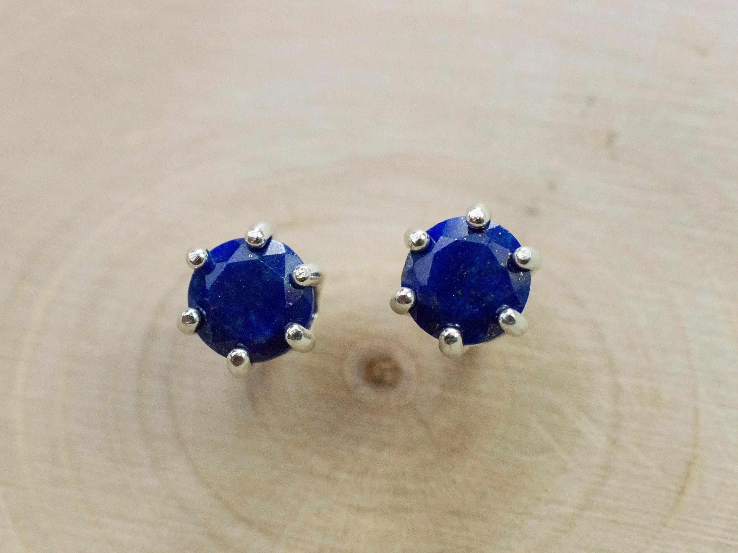 Lapis Lazuli Earrings; Natural Untreated Afghanistan Lapis; 1.460cts