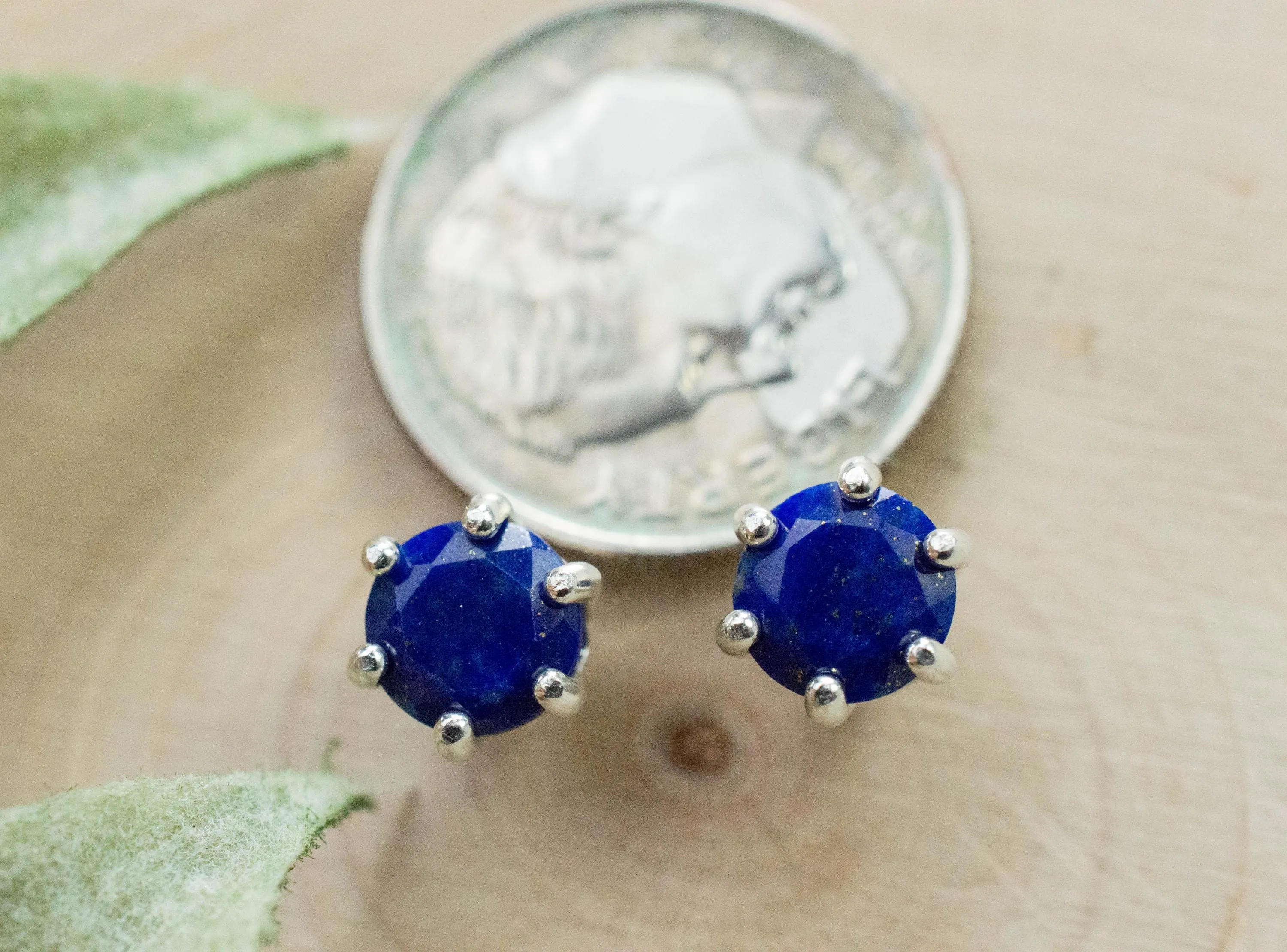 Lapis Lazuli Earrings; Natural Untreated Afghanistan Lapis; 1.460cts