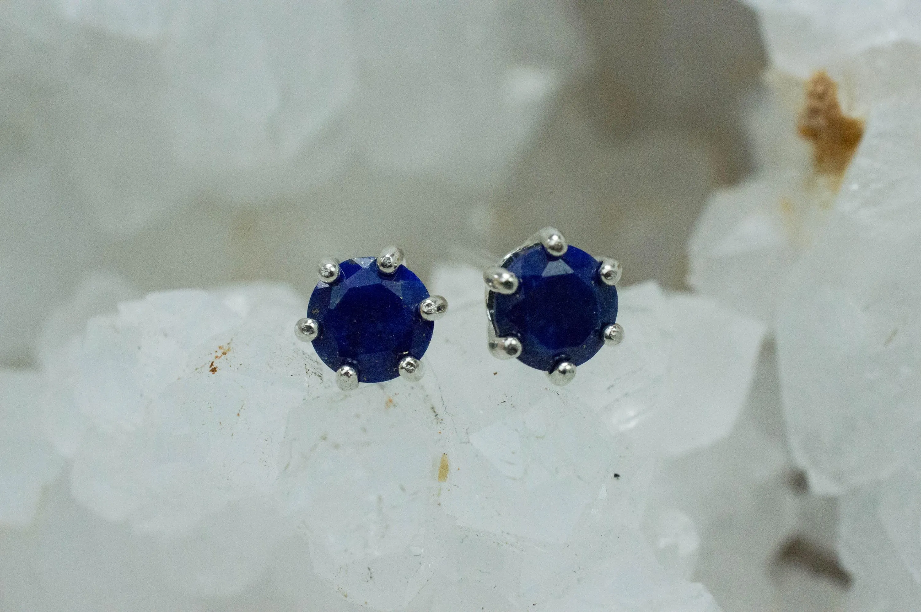Lapis Lazuli Earrings; Natural Untreated Afghanistan Lapis; 1.460cts