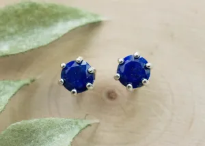 Lapis Lazuli Earrings; Natural Untreated Afghanistan Lapis; 1.460cts