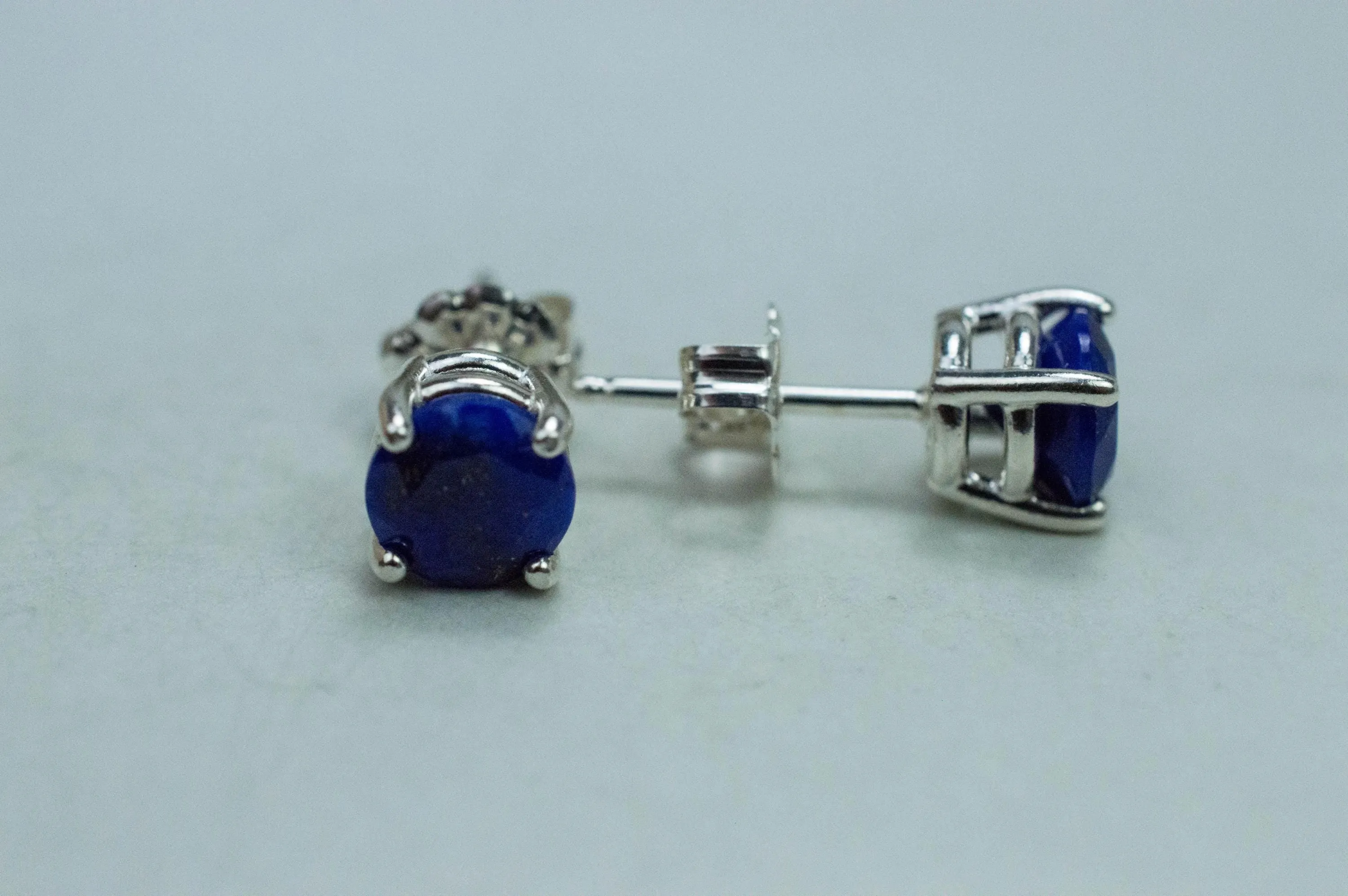 Lapis Lazuli Earrings; Natural Untreated Afghanistan Lapis; 1.550cts