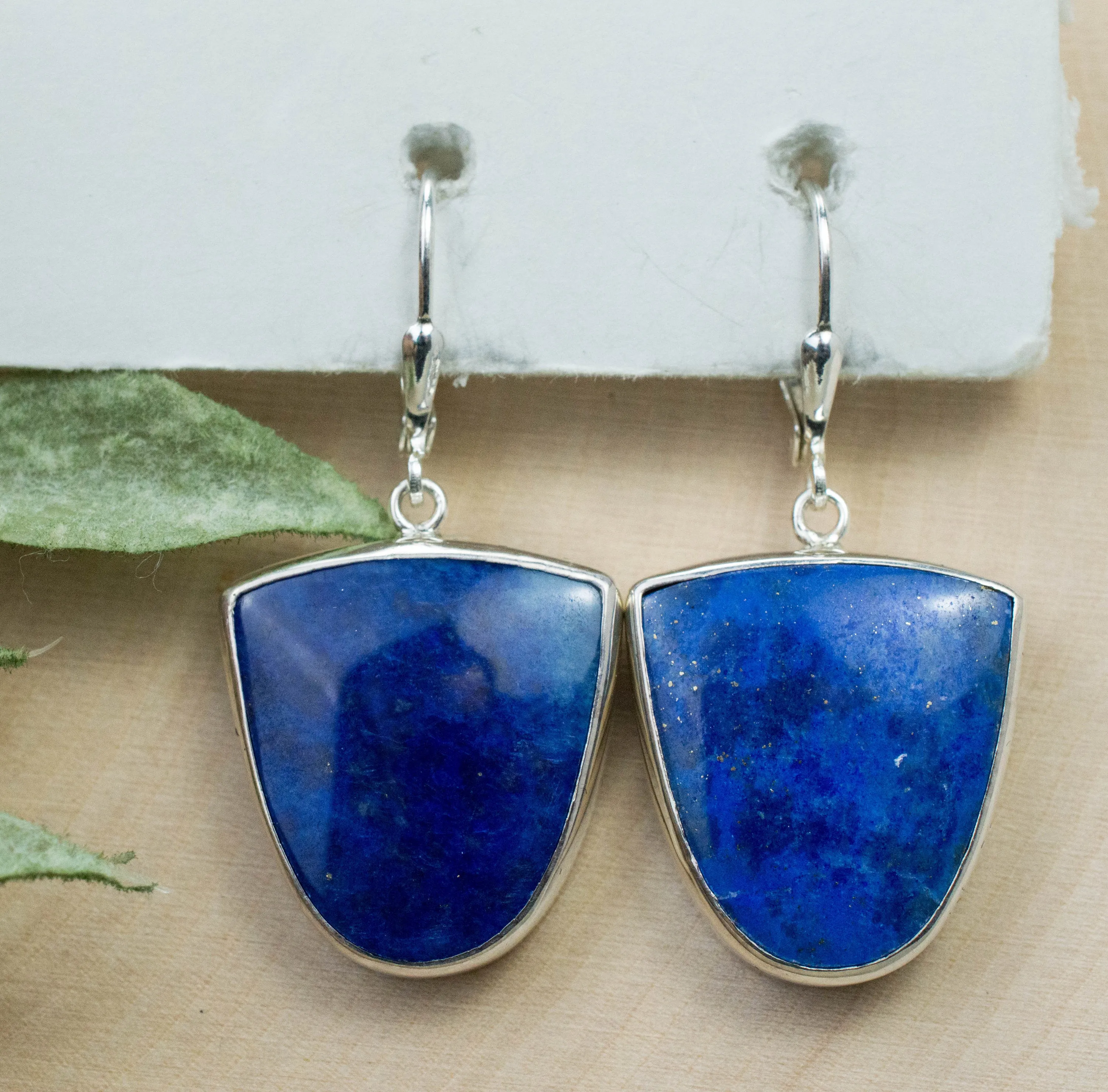 Lapis Lazuli Earrings, Natural Untreated Afghanistan Lapis