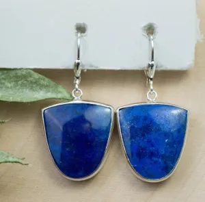 Lapis Lazuli Earrings, Natural Untreated Afghanistan Lapis