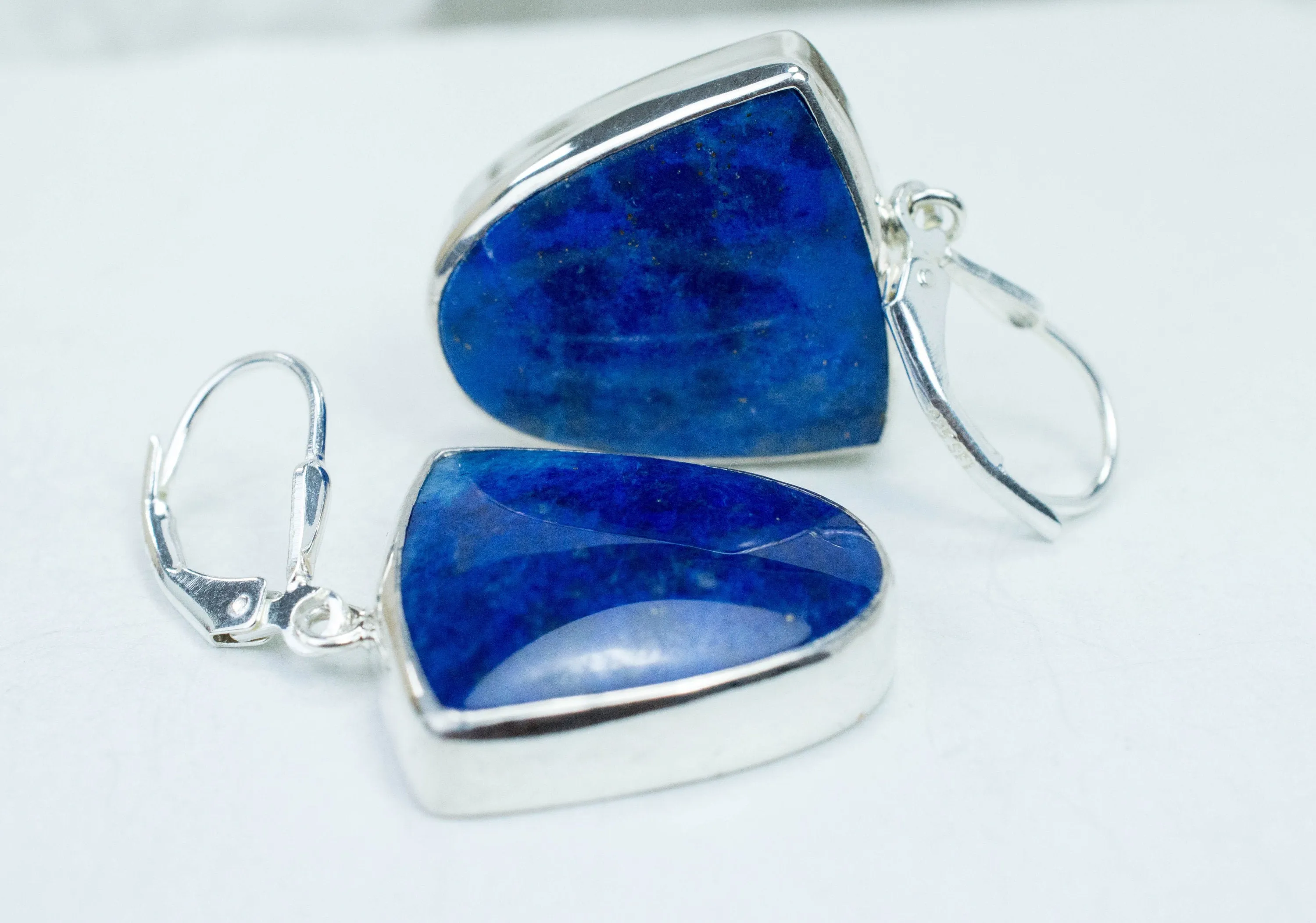 Lapis Lazuli Earrings, Natural Untreated Afghanistan Lapis
