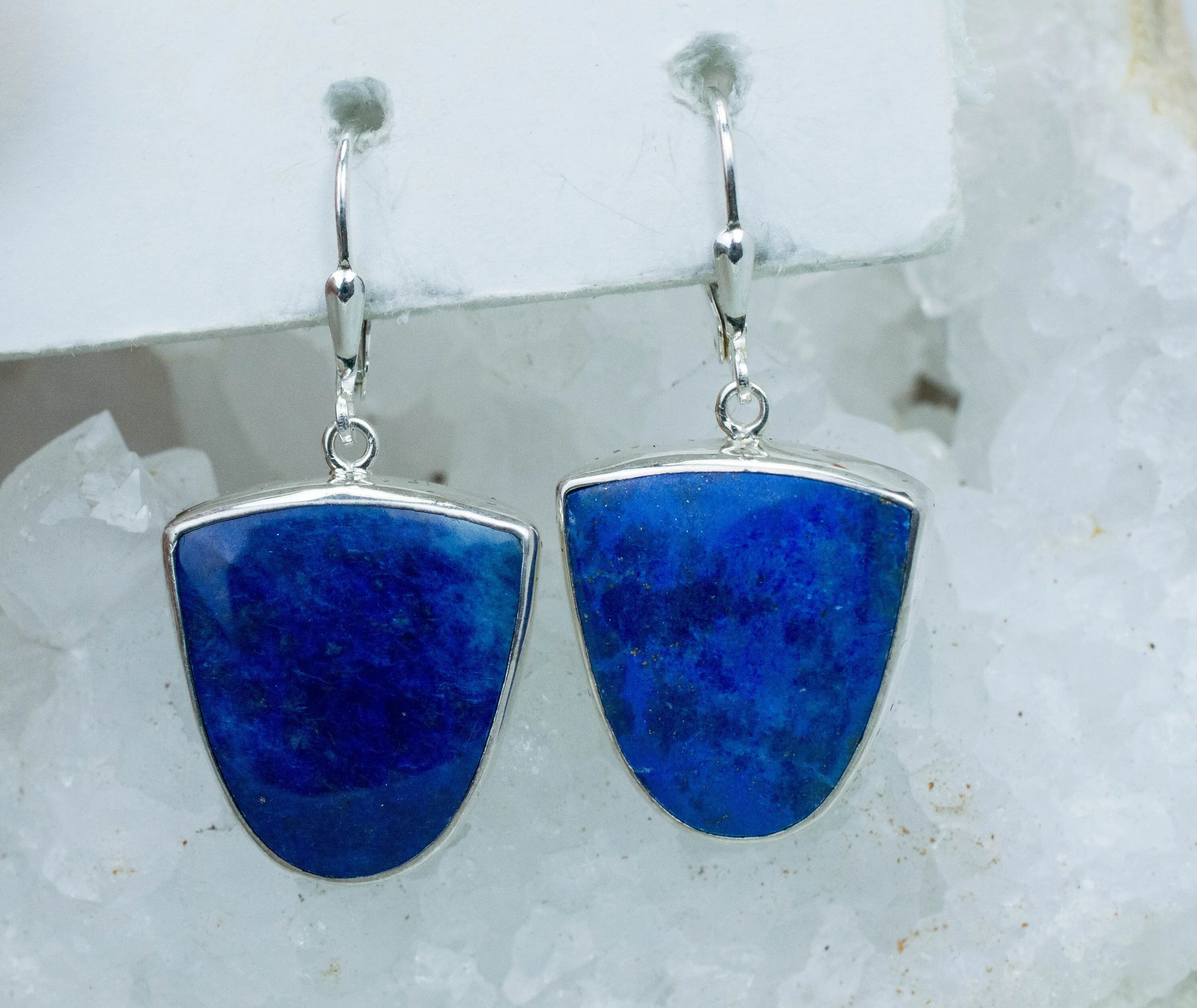 Lapis Lazuli Earrings, Natural Untreated Afghanistan Lapis