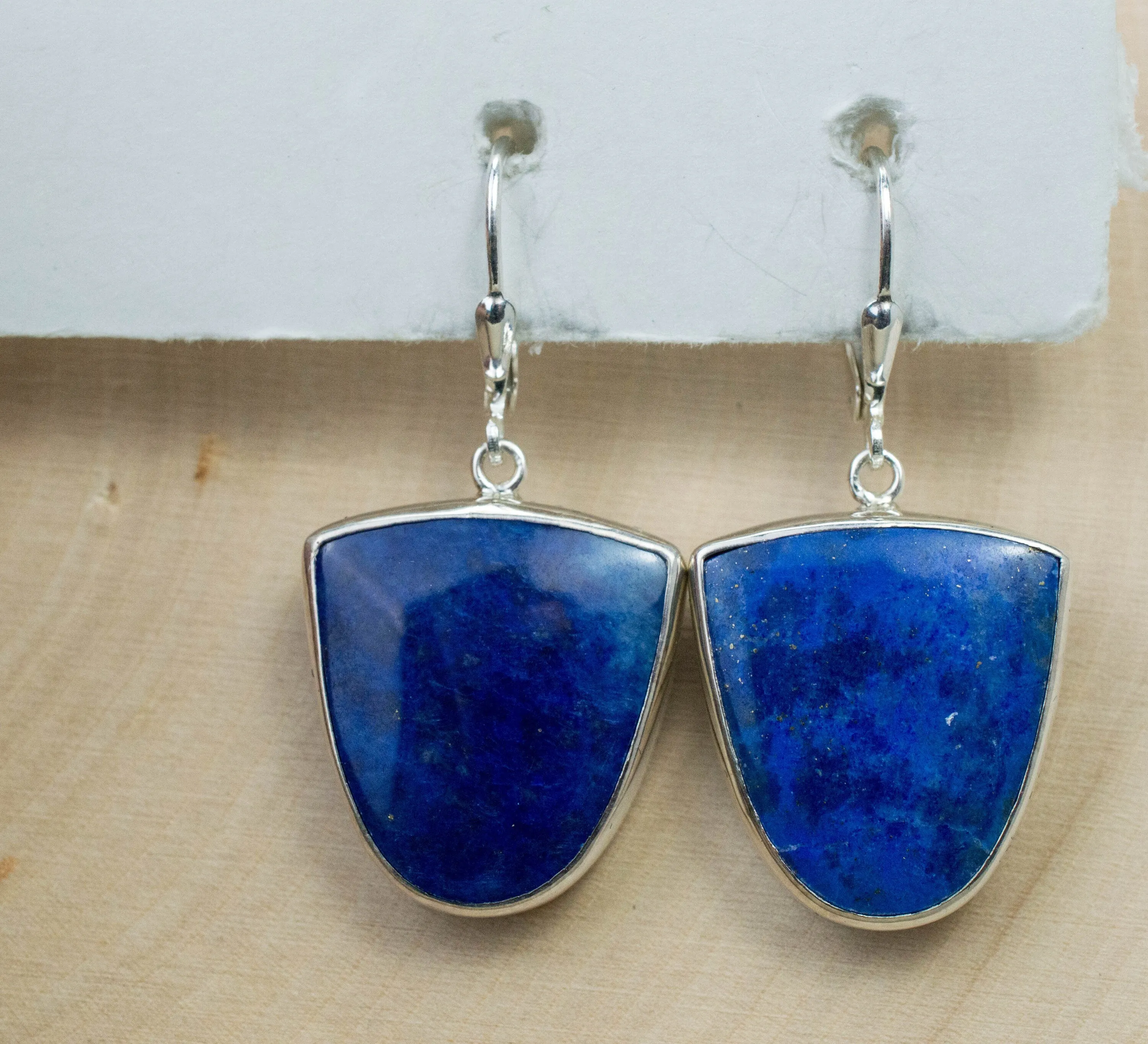Lapis Lazuli Earrings, Natural Untreated Afghanistan Lapis
