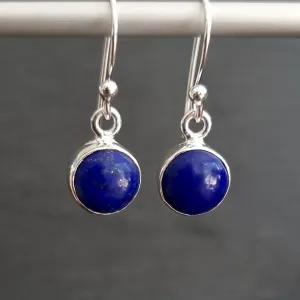 Lapis Lazuli Round 8mm 925 Silver Earrings, E13LL