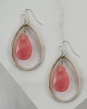 Large Gemstone Teardrop Earring ER625