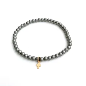 Light Gray Cross Bracelet