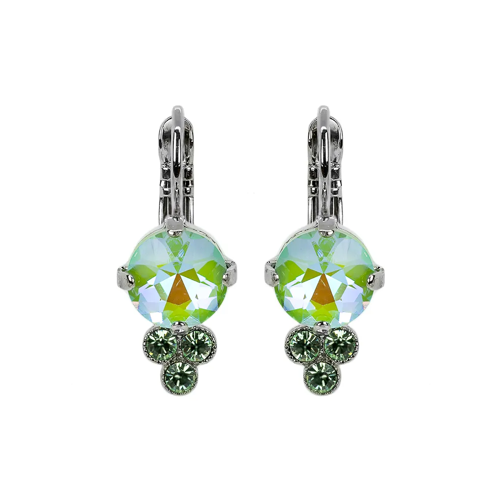 Medium Trio Cluster Leverback Earrings in Sun-Kissed "Peridot" *Custom*