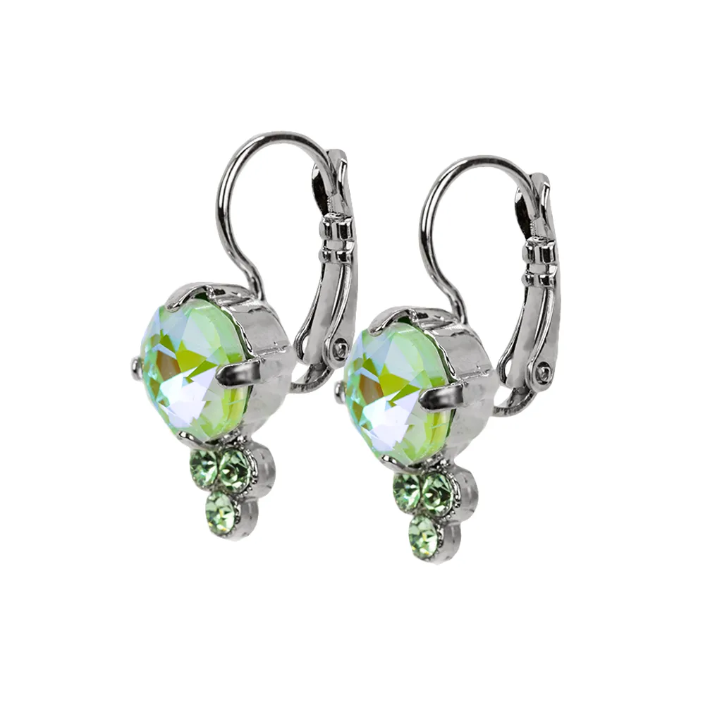 Medium Trio Cluster Leverback Earrings in Sun-Kissed "Peridot" *Custom*