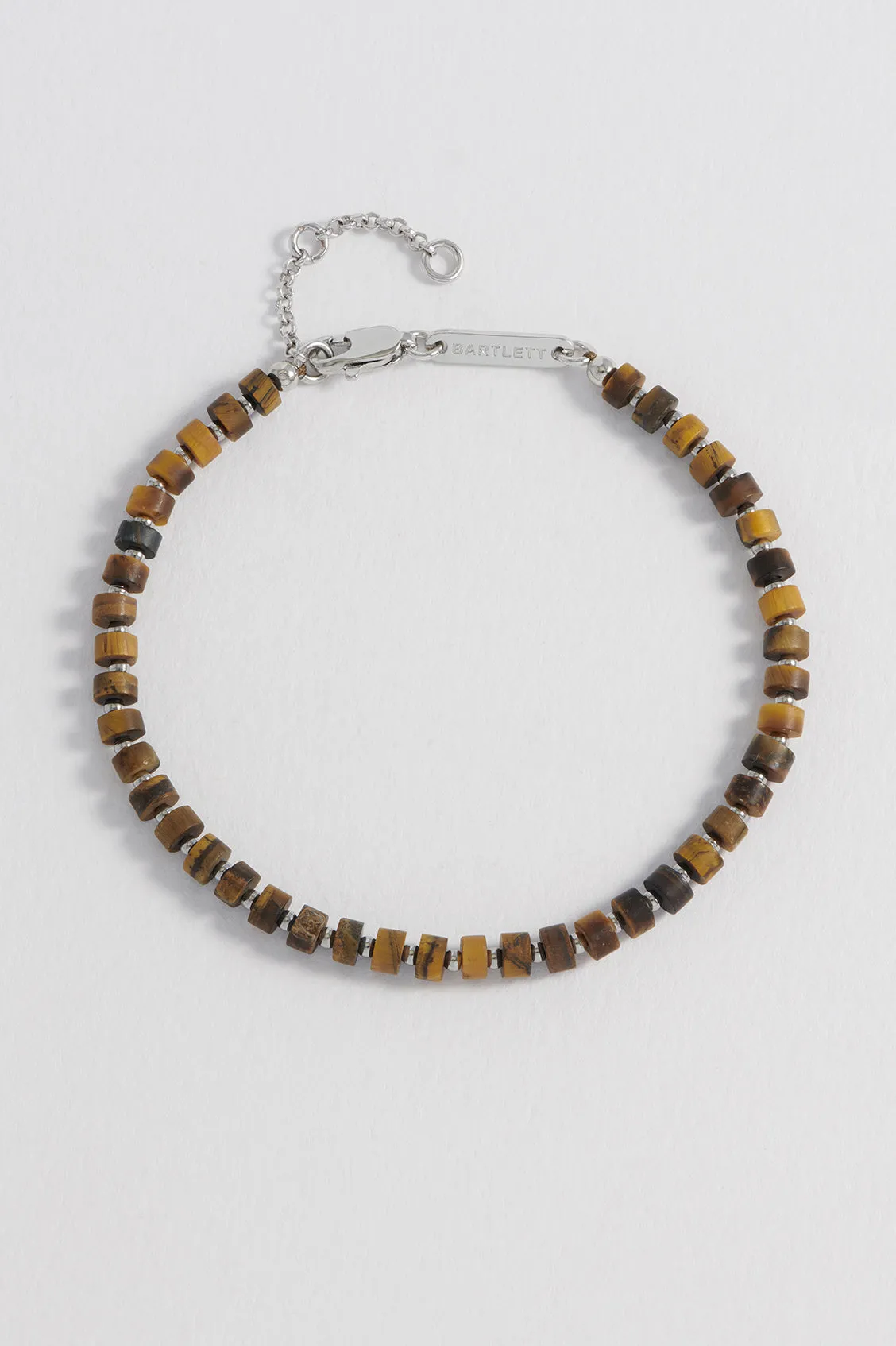 Mens Gemstone Rondelle Bracelet