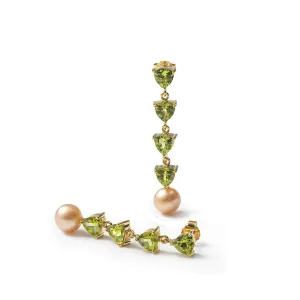 Mikko Peridot and Pearl Earrings