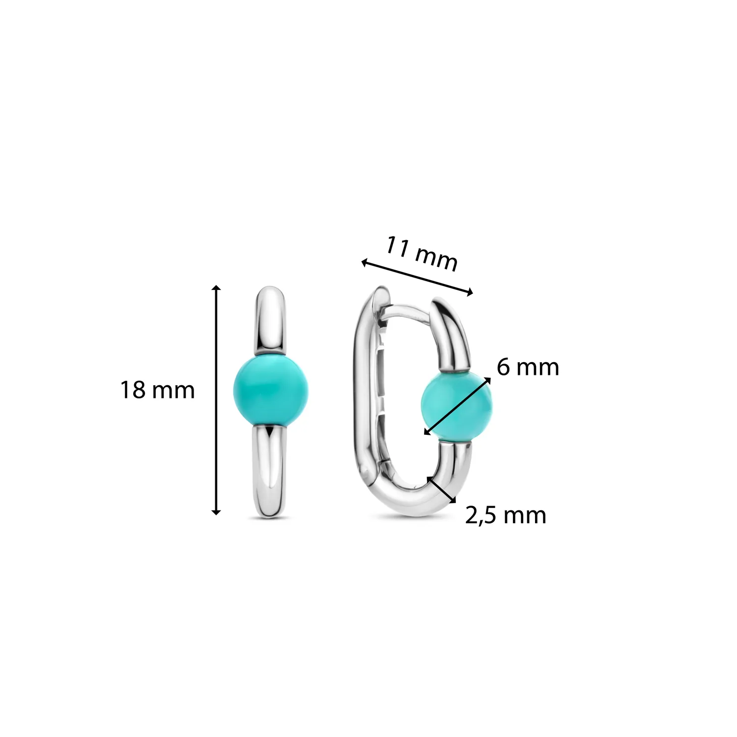 Milano Turquoise Link Earrings - Silver - 7914TQ