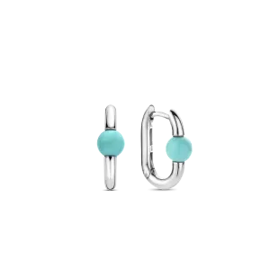 Milano Turquoise Link Earrings - Silver - 7914TQ